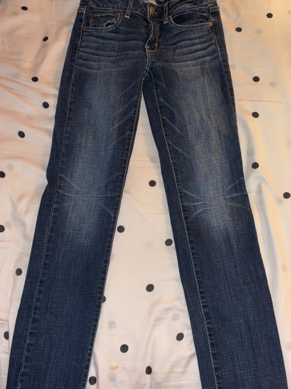 American Eagle Outfitters Women's Straight Leg Dark Blue Jeans Sz 2